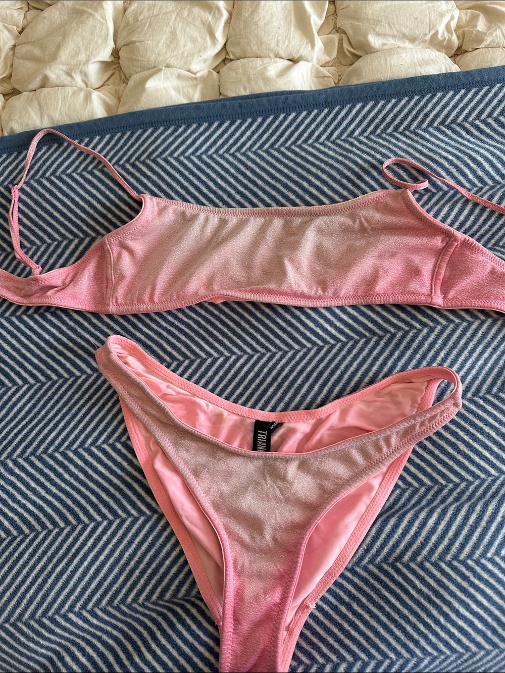 triangl swimwear Hot Pink Sparkle Bikini Set